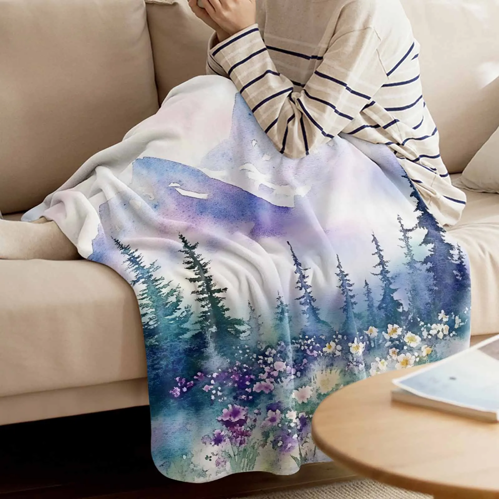 Watercolor Mountain Tree Flower Throws Blankets for Sofa Bed Winter Soft Plush Warm Sofa Throw Blanket Holiday Gifts
Watercolor Mountain Tree Flower Throws Blankets for Sofa Bed Winter Soft Plush Warm Sofa Throw Blanket Holiday Gifts