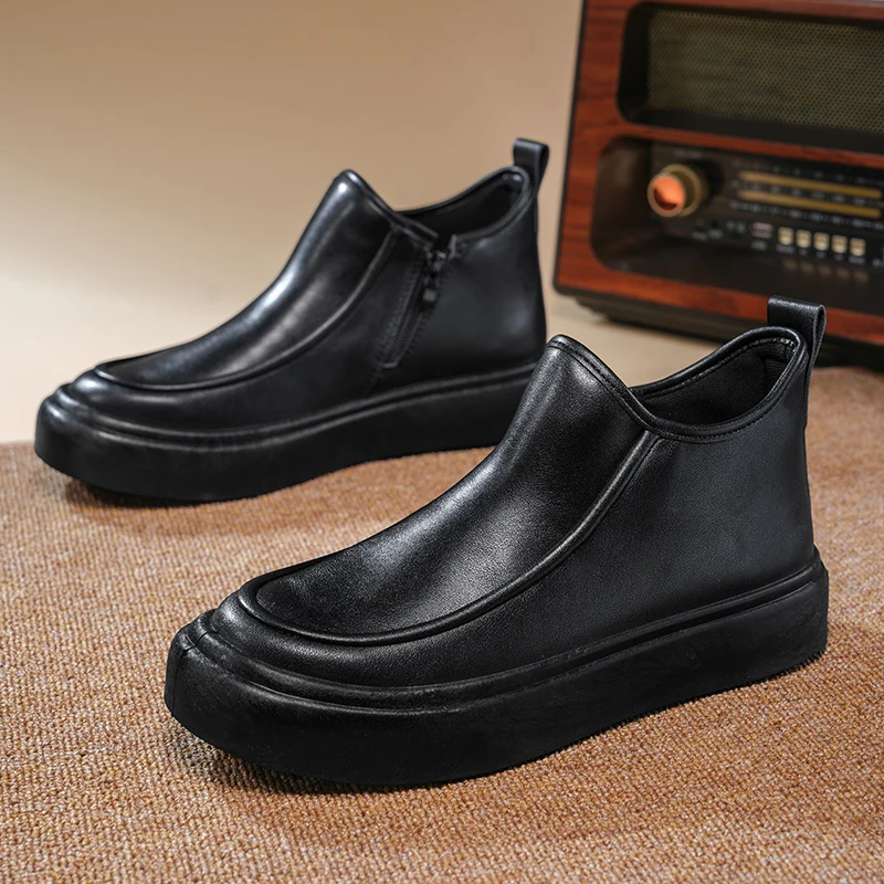 2025 New Men's Leather Boots Classic Design Casual Formal Shoes Autumn and Winter Convenient Shoes Black Velvet Warm Snow Boots
2025 New Men's Leather Boots Classic Design Casual Formal Shoes Autumn and Winter Convenient Shoes Black Velvet Warm Snow Boots
