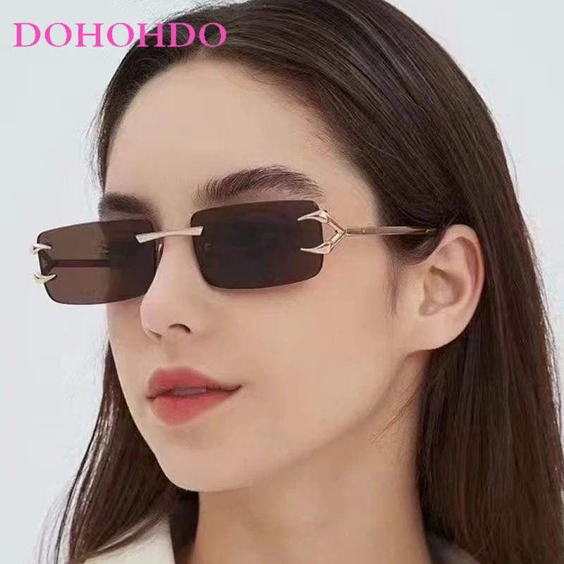 New Fashion Y2K Sunglasses Men Rimless Punk Small Square Sun Glasses For Women Gradient Lens Outdoor Eyewear UV400 Lentes De Sol
New Fashion Y2K Sunglasses Men Rimless Punk Small Square Sun Glasses For Women Gradient Lens Outdoor Eyewear UV400 Lentes De Sol