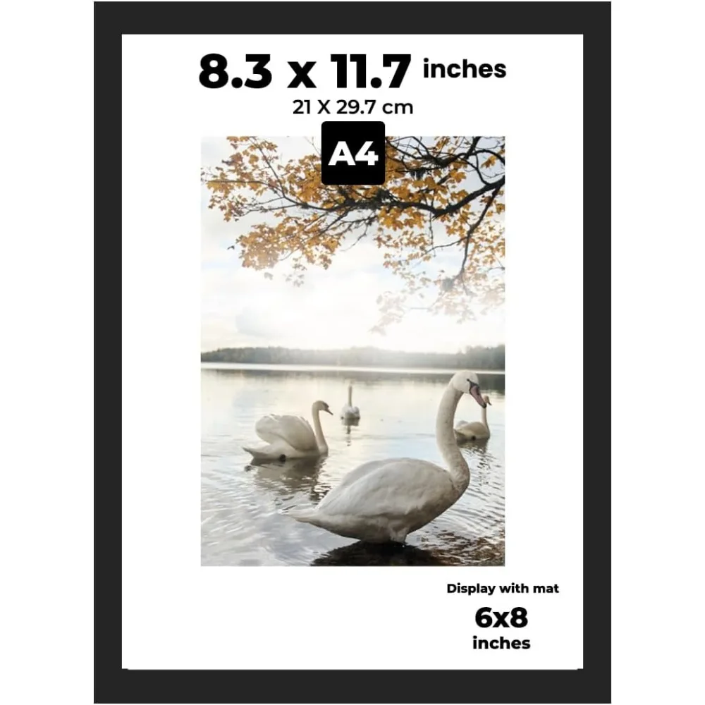A4 Black Frame 6x8 with Mat or 8x11 Without Mat for Photo Poster Certificate Wall Display
A4 Black Frame 6x8 with Mat or 8x11 Without Mat for Photo Poster Certificate Wall Display