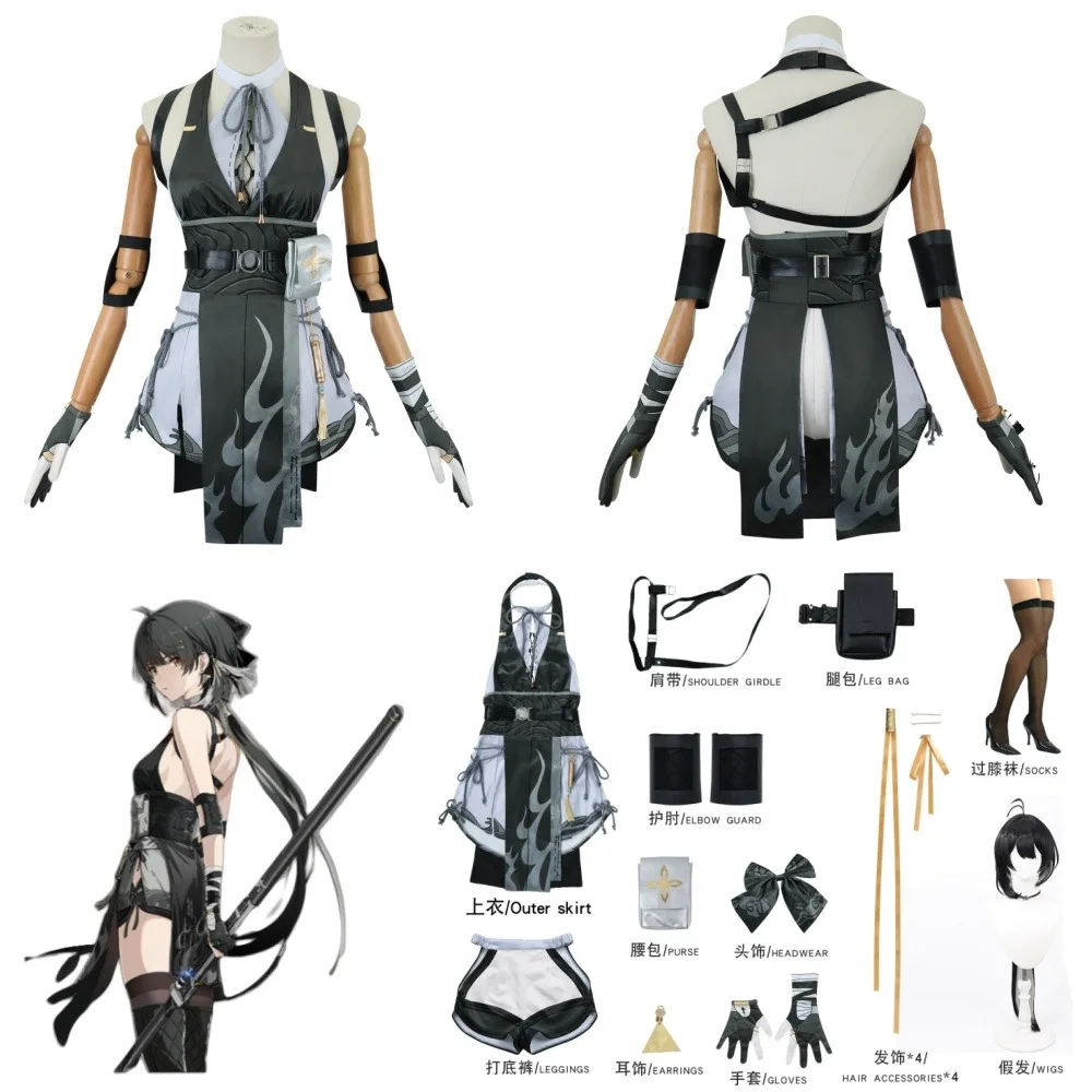 Wuthering Waves Rover Cosplay Costume Black Top Pant Wig Uniform Suit Halloween Carnival Christmas Party Women Girls
Wuthering Waves Rover Cosplay Costume Black Top Pant Wig Uniform Suit Halloween Carnival Christmas Party Women Girls