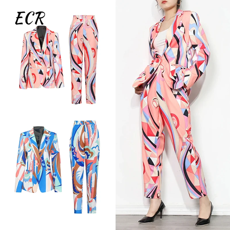ECR Hit Color Printing Two Piece Set For Women Notched Collar Long Sleeve Coats High Waist Pencil Pant Casual Sets Female New
ECR Hit Color Printing Two Piece Set For Women Notched Collar Long Sleeve Coats High Waist Pencil Pant Casual Sets Female New