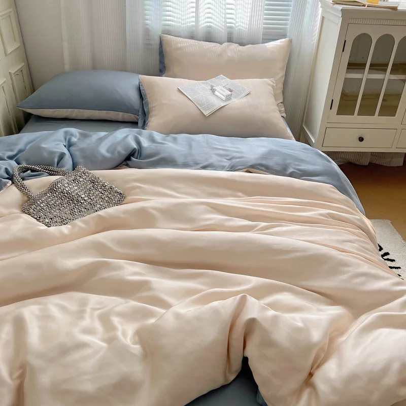 4Pcs A-Class Ice Silky Solid Bedding Set Washed Coolness Satin Smooth Quilt Set Soft Comfortable Bedclothes for Summer
4Pcs A-Class Ice Silky Solid Bedding Set Washed Coolness Satin Smooth Quilt Set Soft Comfortable Bedclothes for Summer