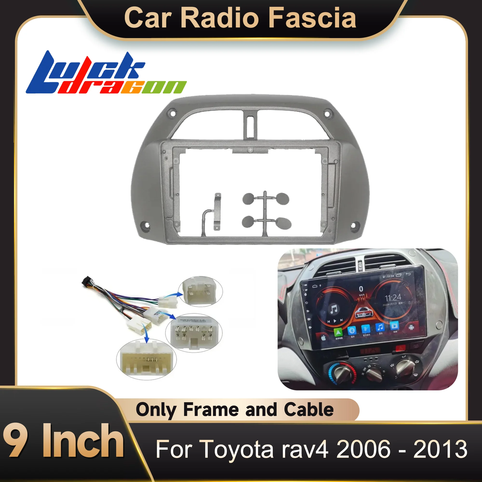 9 inch 2DIN Stereo Panel Harness Wire Connector Power Cord Cable Adapter For 2006-2013 Toyota rav4 Car Radio Fascias Frame
9 inch 2DIN Stereo Panel Harness Wire Connector Power Cord Cable Adapter For 2006-2013 Toyota rav4 Car Radio Fascias Frame