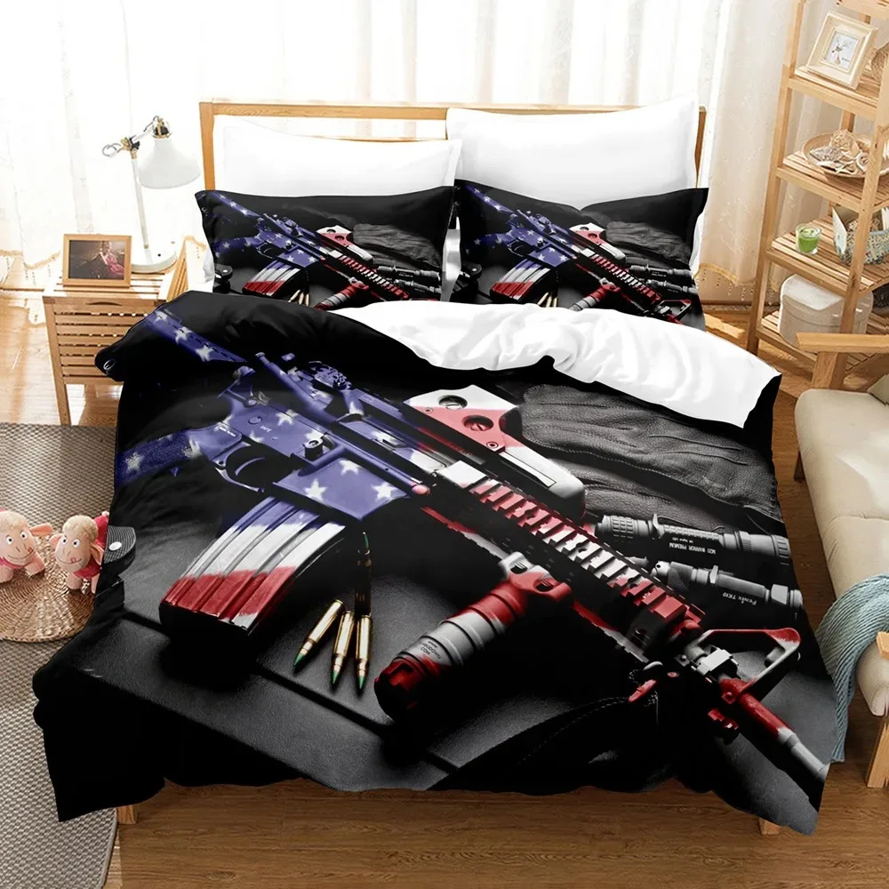 Single/Twin/Full/Queen/King Size 3D - Printed Gaming AK - 47 And PUBG Bullet - Themed Bedding Set For Adult And Kid Bedrooms
Single/Twin/Full/Queen/King Size 3D - Printed Gaming AK - 47 And PUBG Bullet - Themed Bedding Set For Adult And Kid Bedrooms
