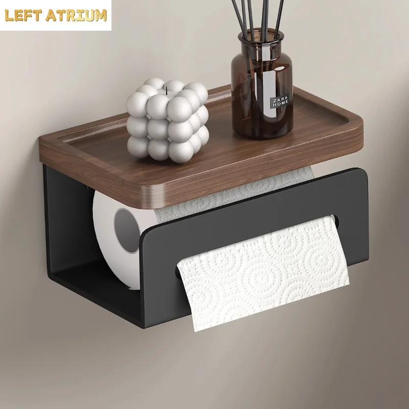Toilet Roll Paper Holder Wall-mounted Tissue Holder Walnut Metal Paper Holders Home Napkin Holders Wall Shelf Tissue Organizer
Toilet Roll Paper Holder Wall-mounted Tissue Holder Walnut Metal Paper Holders Home Napkin Holders Wall Shelf Tissue Organizer