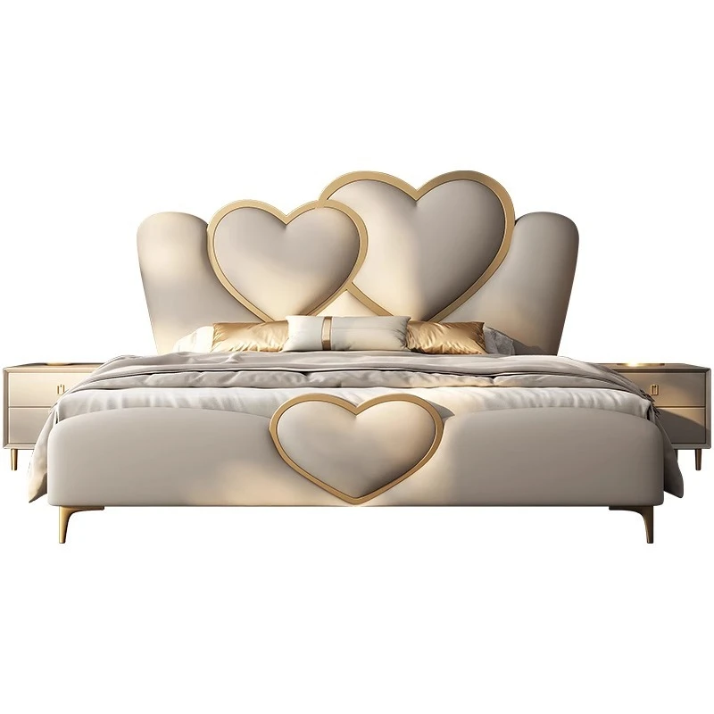 Italian light luxury master bedroom queen bed, modern simple high-end leather art bed, high-end wedding bed
Italian light luxury master bedroom queen bed, modern simple high-end leather art bed, high-end wedding bed