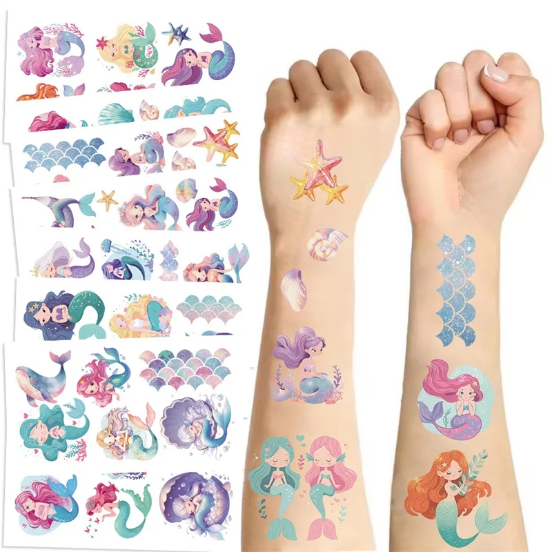 10Sheets Cartoon Mermaid Small Tattoo Stickers Aesthetic Children's Washable Decoration Scrapbooking School Supplies for Kids
10Sheets Cartoon Mermaid Small Tattoo Stickers Aesthetic Children's Washable Decoration Scrapbooking School Supplies for Kids