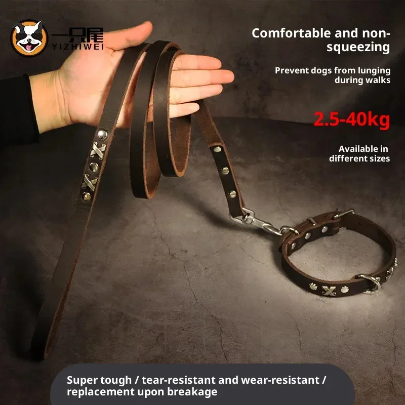 Vintage Leather Dog Set - Handcrafted Cowhide Collar & Leash for Golden Retriever Malamute, Retro Training Gear Large Breed
Vintage Leather Dog Set - Handcrafted Cowhide Collar & Leash for Golden Retriever Malamute, Retro Training Gear Large Breed