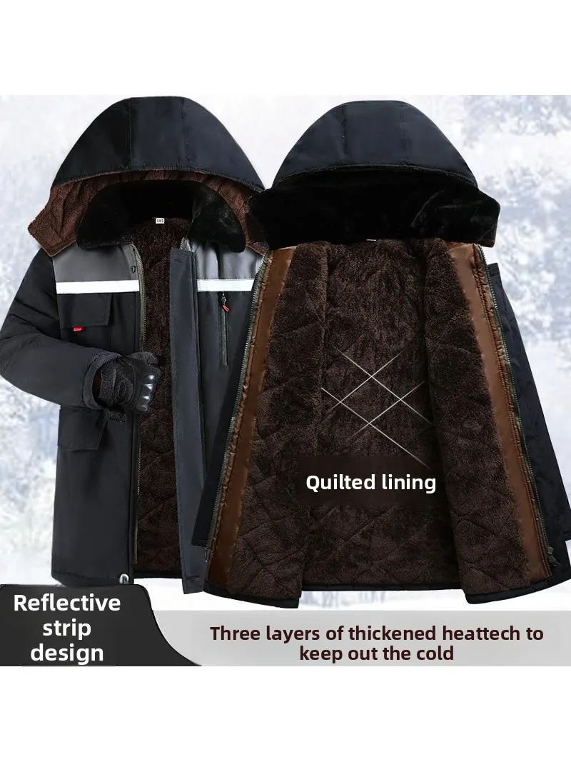 Thiened Fce Winter Cotton Jaet for Men Windproof Waterproof Reflective Strip Large ket Labor Protection Long Zipper...
Thiened Fce Winter Cotton Jaet for Men Windproof Waterproof Reflective Strip Large ket Labor Protection Long Zipper...