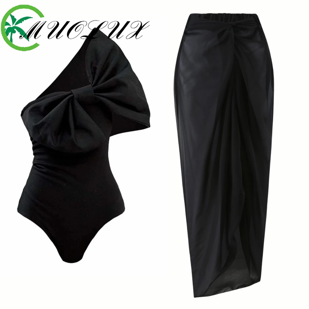 MUOLUX 2024 New Women's Swimsuit Luxurious Single Shoulder Black Bow One-piece Swimwear Female Sexy Beach Monokini Bathing Suit
MUOLUX 2024 New Women's Swimsuit Luxurious Single Shoulder Black Bow One-piece Swimwear Female Sexy Beach Monokini Bathing Suit