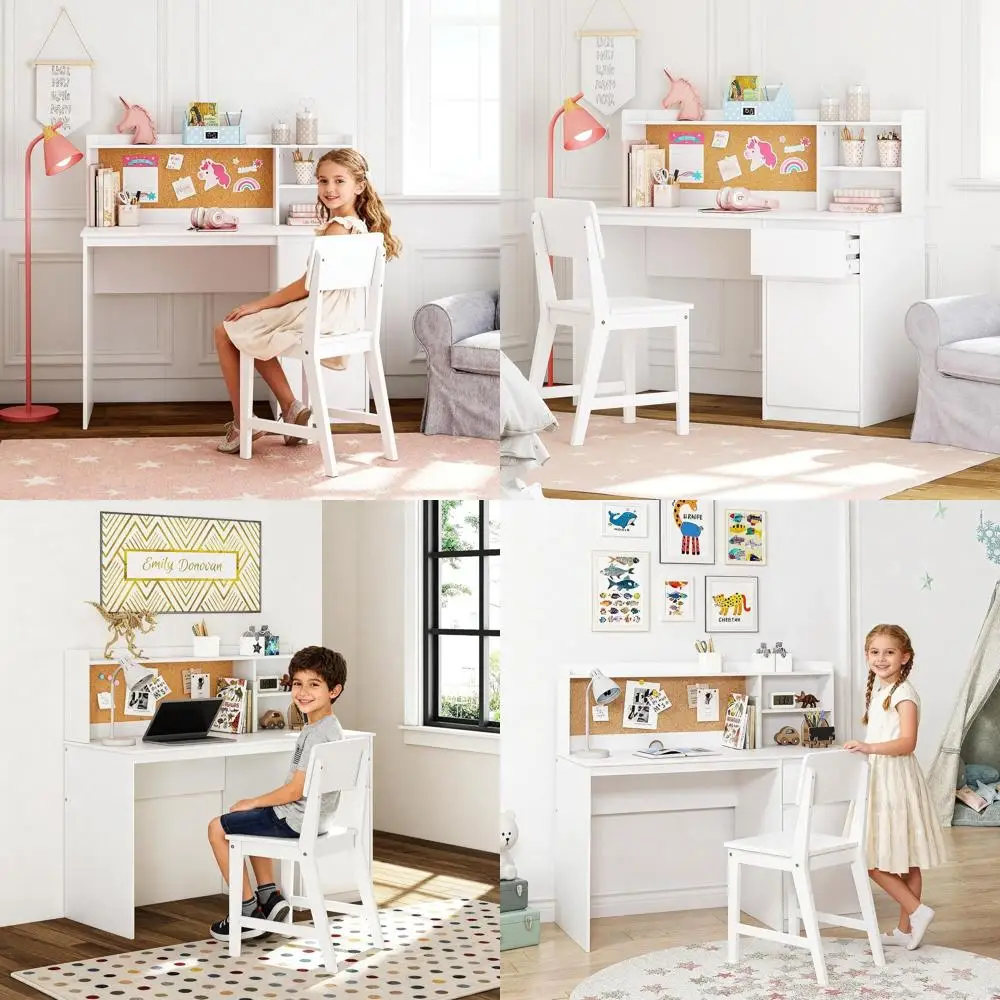 Children's Study Desk and Chair Set with Storage, Wooden Kids Desk for Learning and Computer Use
Children's Study Desk and Chair Set with Storage, Wooden Kids Desk for Learning and Computer Use