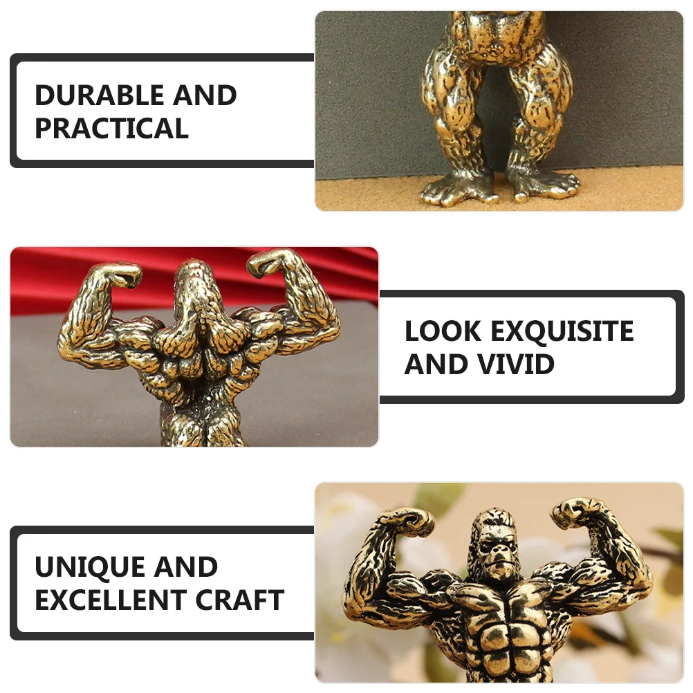 Muscular Statue Brass Desktop Ornament Vintage Animal Retro Sculpture Copper Gorilla Statue Small Gorilla For Home 
Muscular Statue Brass Desktop Ornament Vintage Animal Retro Sculpture Copper Gorilla Statue Small Gorilla For Home