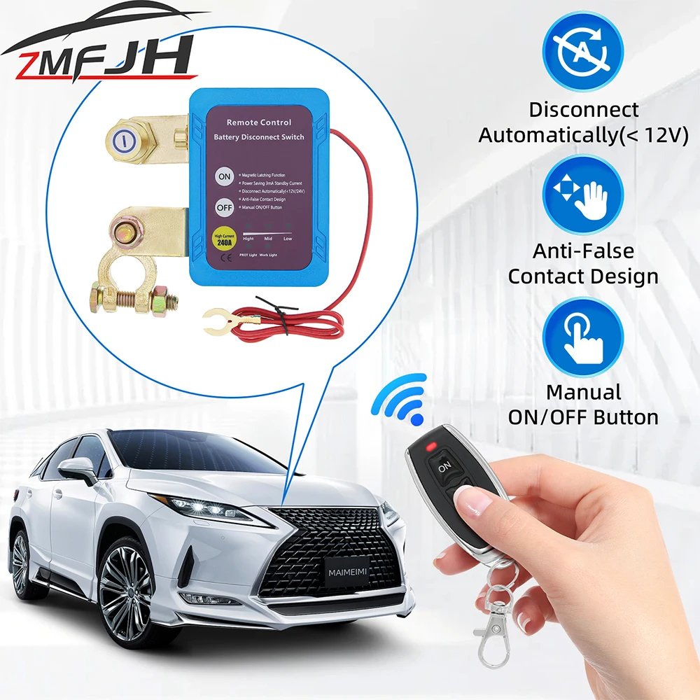 Car Battery Disconnect Power Switch Remote Control Switch 12V 240A Cut Off Switch For Car Truck Shut Off Switches Controller
Car Battery Disconnect Power Switch Remote Control Switch 12V 240A Cut Off Switch For Car Truck Shut Off Switches Controller