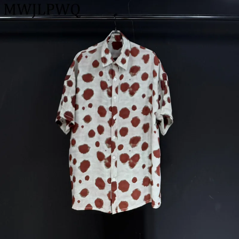 MWJLPWQ Men's White And Rust Polka Dot Short Sleeve Shirt Loose Fit Casual Button Up Streetwear Spring Summer Trend Tops 16488
MWJLPWQ Men's White And Rust Polka Dot Short Sleeve Shirt Loose Fit Casual Button Up Streetwear Spring Summer Trend Tops 16488