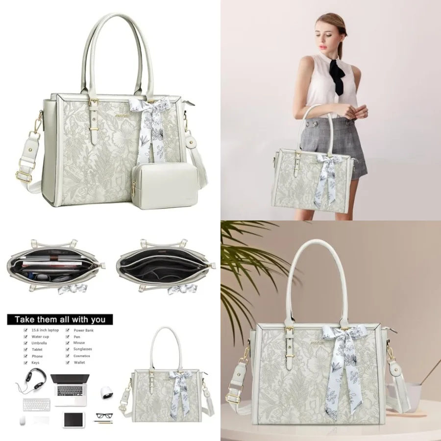 Laptop Bag for Women, 15.6- PU Leather Tote Bag Compatible with MacBook, HP, Dell, Asus Notebook, Front Embossed Retro Hibiscus
Laptop Bag for Women, 15.6- PU Leather Tote Bag Compatible with MacBook, HP, Dell, Asus Notebook, Front Embossed Retro Hibiscus