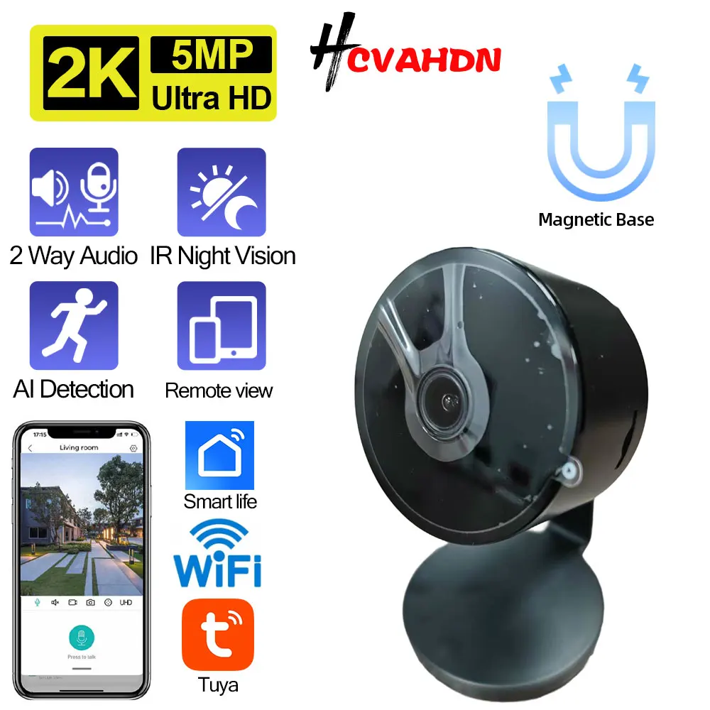 Wireless 5MP Tuya Magnetic Camera Human Detection CCTV Video Surveillance Camera Home Smart Life Wifi Security Baby Monitor Cam
Wireless 5MP Tuya Magnetic Camera Human Detection CCTV Video Surveillance Camera Home Smart Life Wifi Security Baby Monitor Cam