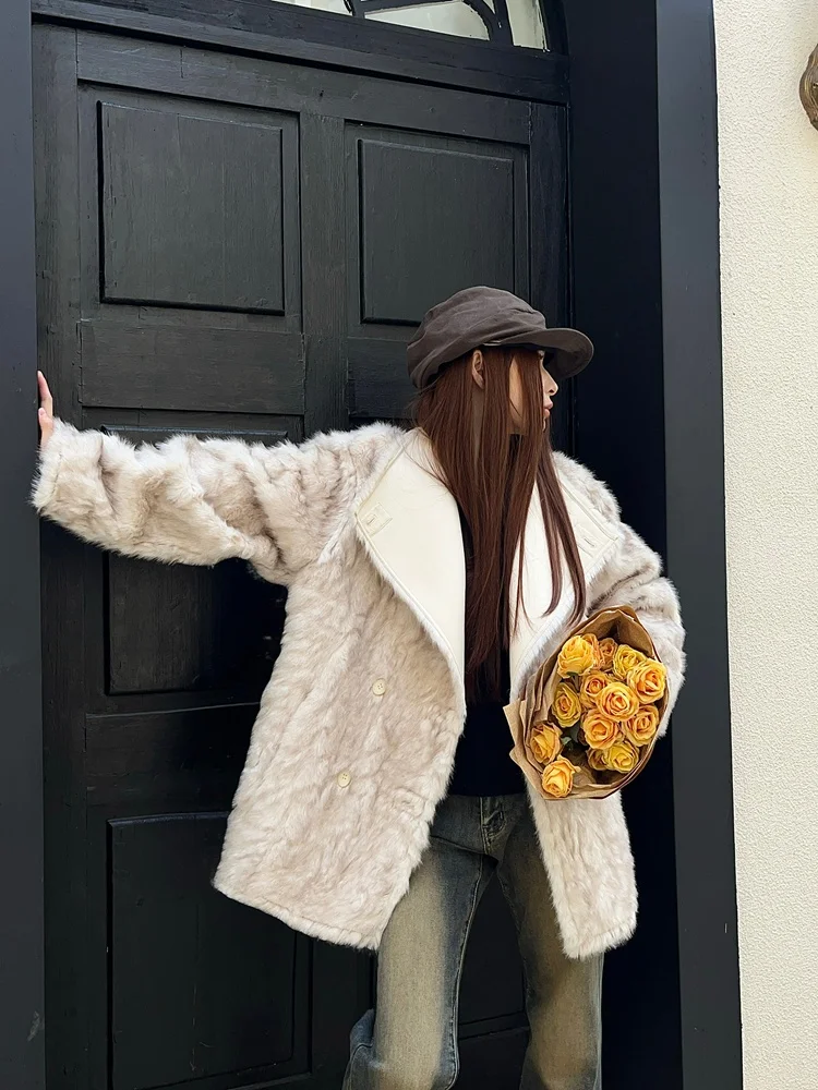 Vcansy New Wild Loose Faion High Sense Leather Fur Inteated Double Button Warmth Outerwear Long Sve Street Sle
Vcansy New Wild Loose Faion High Sense Leather Fur Inteated Double Button Warmth Outerwear Long Sve Street Sle