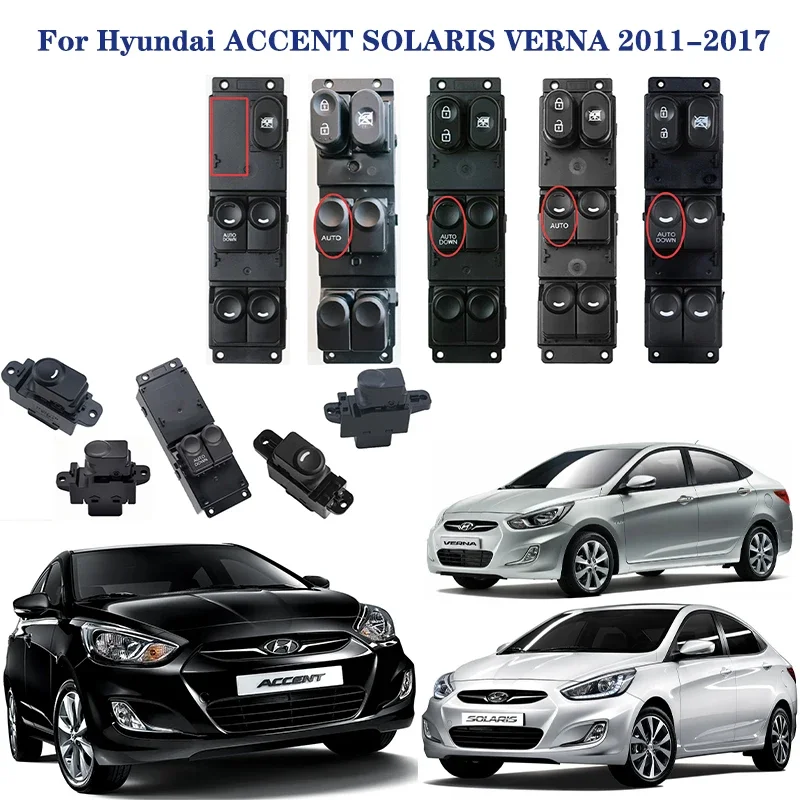 For Hyundai Accent Blue Solaris Verna 2011-2017 Front Left Driver Power Window Control Switch Button OE 93570-1R101 93580-1R000
For Hyundai Accent Blue Solaris Verna 2011-2017 Front Left Driver Power Window Control Switch Button OE 93570-1R101 93580-1R000