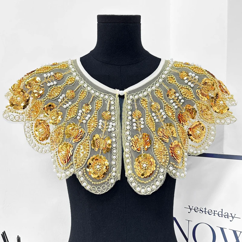 Women Vintage Pearl Bead Tassel Dress Shawl Embroidered Detachable Fake Collars Female Perforamce Party Show Shawl Wraps Cloak
Women Vintage Pearl Bead Tassel Dress Shawl Embroidered Detachable Fake Collars Female Perforamce Party Show Shawl Wraps Cloak