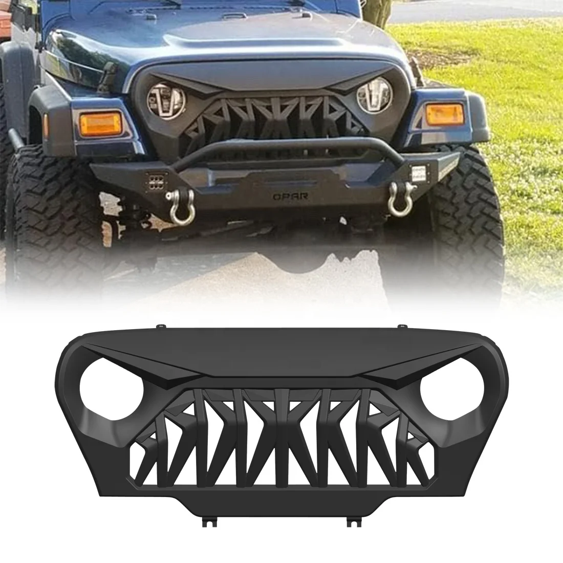 Car Grills Matte Black Front Grill Shark Grille Guard for 1997-2006 Jeep Wrangler TJ ABS
Car Grills Matte Black Front Grill Shark Grille Guard for 1997-2006 Jeep Wrangler TJ ABS