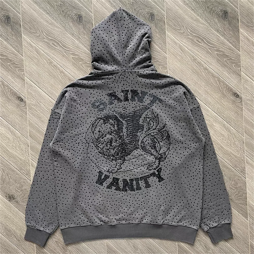 Washed SAINT VANITY HOODIE Men Women 1:1 Best Quality Heavy Fabric Unisex Diamond Studded Hooded
Washed SAINT VANITY HOODIE Men Women 1:1 Best Quality Heavy Fabric Unisex Diamond Studded Hooded