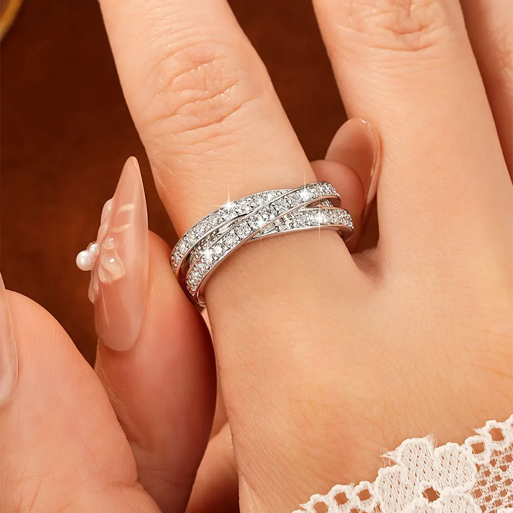 Abestecom VVS 11.75mm round Moissanite Ring Full Diamond All-clad Three-ring Design Exquisite Luxury Anniversary Fine Gift
Abestecom VVS 11.75mm round Moissanite Ring Full Diamond All-clad Three-ring Design Exquisite Luxury Anniversary Fine Gift