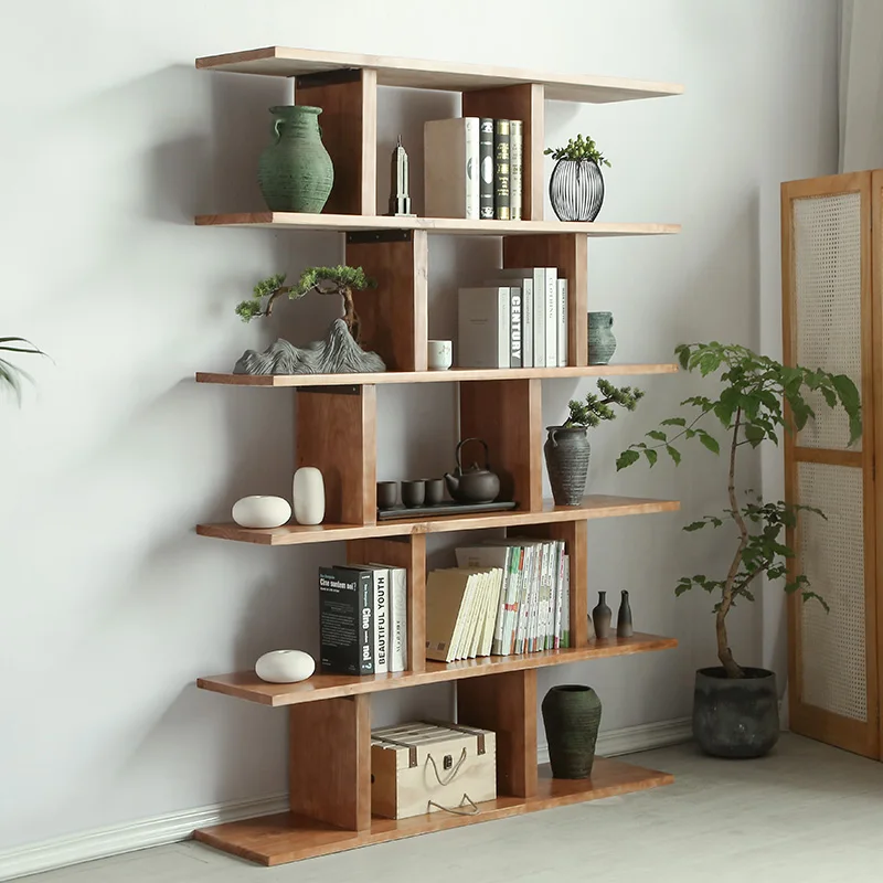 New Chinese solid wood Bogu rack multi-layer baffle rack floor bookshelf living room tea display large customization 
New Chinese solid wood Bogu rack multi-layer baffle rack floor bookshelf living room tea display large customization