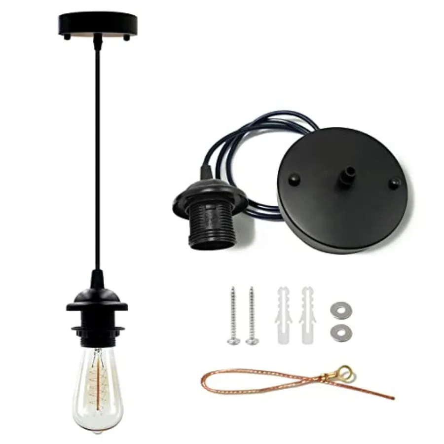 Industrial Mini Pendant Light Kit, Edison Retro Pendant, UL E26 Lamp Socket Vintage Pendant Light Cord, Mini Ceiling Hanging Li
Industrial Mini Pendant Light Kit, Edison Retro Pendant, UL E26 Lamp Socket Vintage Pendant Light Cord, Mini Ceiling Hanging Li