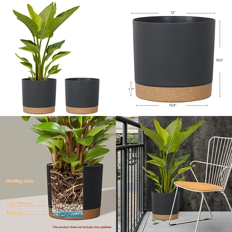 Plant Pots for door Plants, 2 Pack Pots for Plants, Lightweight Large Planters for door Outdoor, Big Plastic Pot Flower Pot wit
Plant Pots for door Plants, 2 Pack Pots for Plants, Lightweight Large Planters for door Outdoor, Big Plastic Pot Flower Pot wit