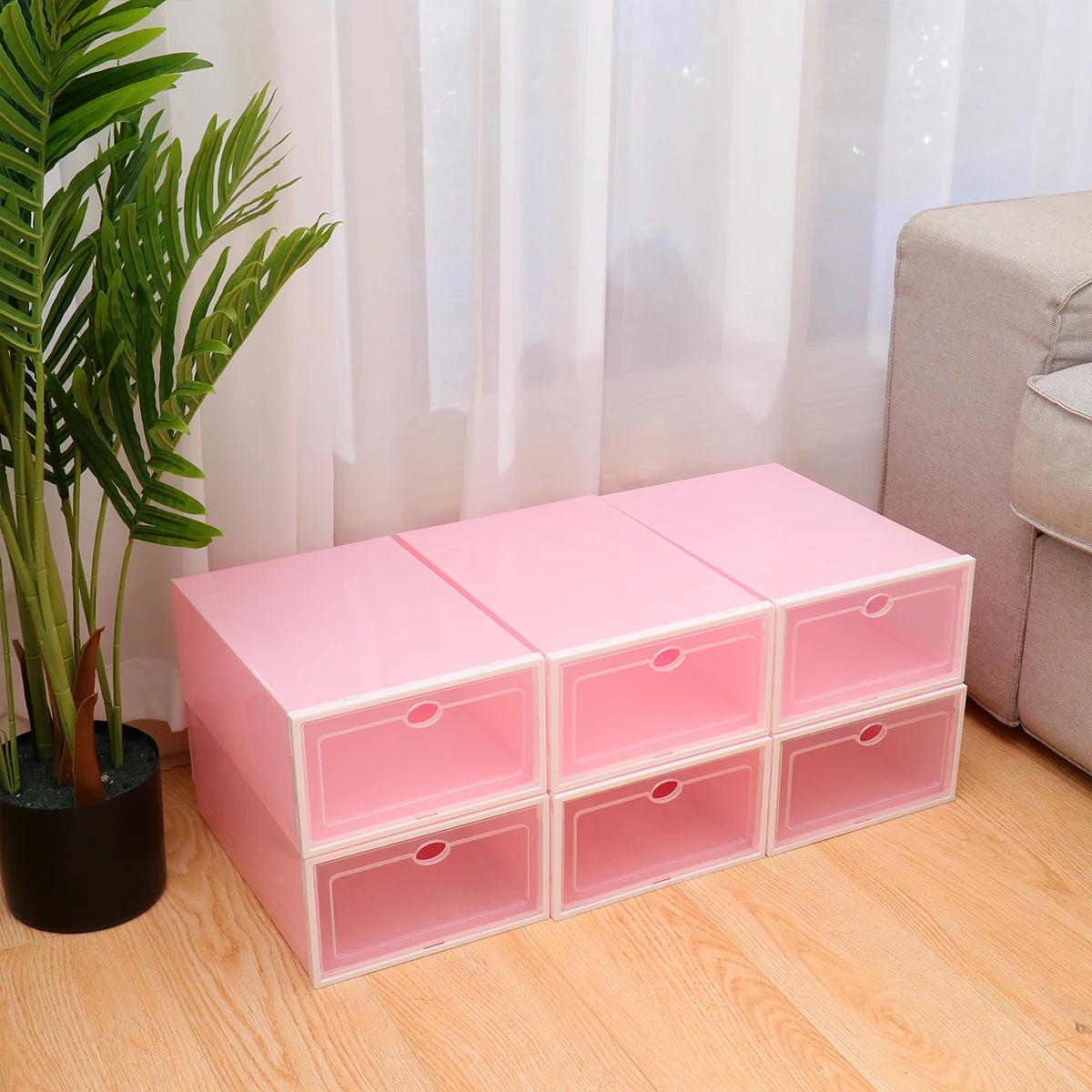 6 PCS Thickened Transparent Shoe Box Shoes Storage Bin Container Stackable Racks Multifunction Men and Women
6 PCS Thickened Transparent Shoe Box Shoes Storage Bin Container Stackable Racks Multifunction Men and Women