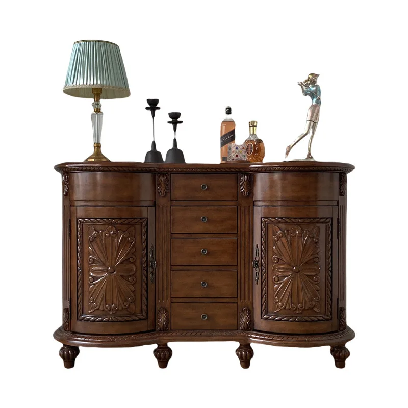 American light luxury solid wood porch cabinet entry foyer decorative locker European high-end villa with drawers side cabinet
American light luxury solid wood porch cabinet entry foyer decorative locker European high-end villa with drawers side cabinet