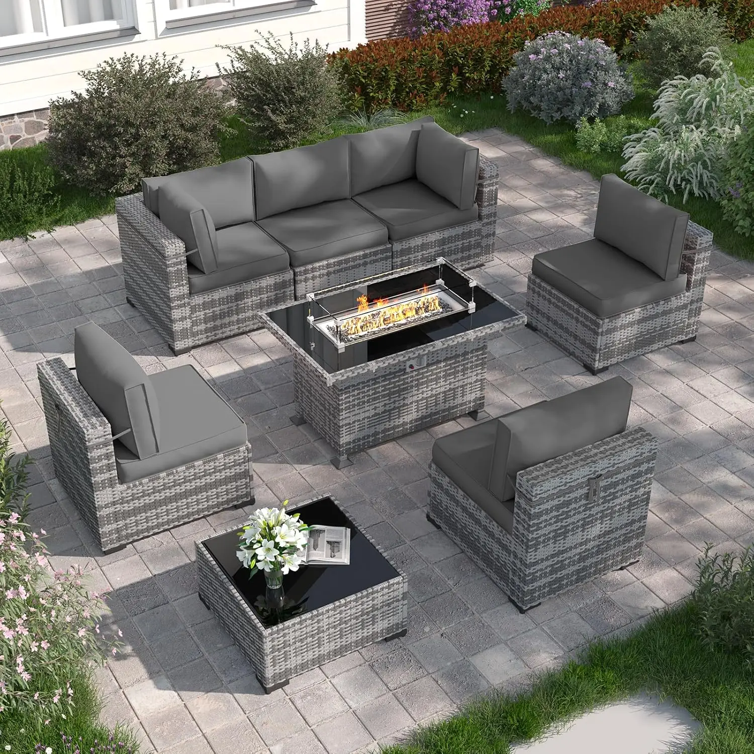 Patio Furniture Outdoor Patio Wicker Furniture Patio Outdoor Sectional Sofa with Waterproof Gas Fire Pit Outdoor Furniture
Patio Furniture Outdoor Patio Wicker Furniture Patio Outdoor Sectional Sofa with Waterproof Gas Fire Pit Outdoor Furniture