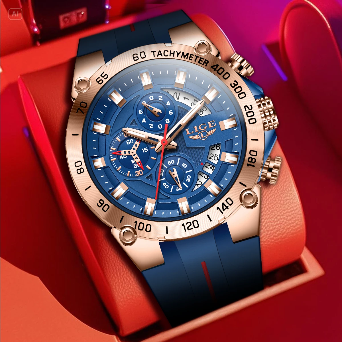 LIGE Роскошные военные мужские часы, водонепроницаемые светящиеся спортивные мужские наручные часы с датой, хронограф, силиконовый ремешок, кварцевые мужские часы + коробка
LIGE Роскошные военные мужские часы, водонепроницаемые светящиеся спортивные мужские наручные часы с датой, хронограф, силиконовый ремешок, кварцевые мужские часы + коробка