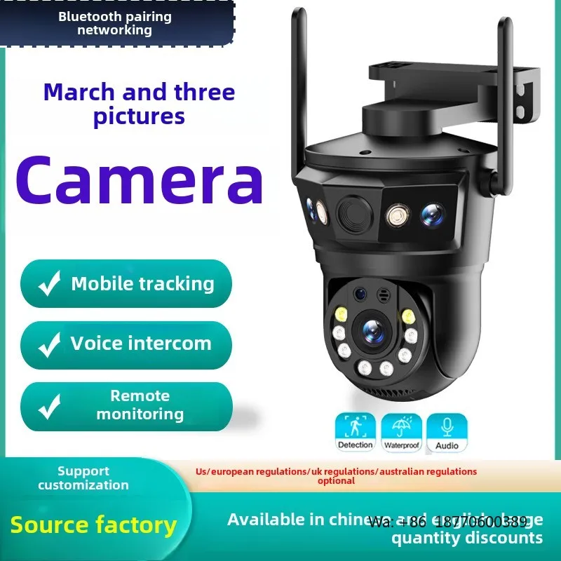 3K Outdoor Wireless WiFi Smart HD Camera, 3-Lens 3-Screen Home Security, 6MP Network Remote CCTV Security Camera
3K Outdoor Wireless WiFi Smart HD Camera, 3-Lens 3-Screen Home Security, 6MP Network Remote CCTV Security Camera