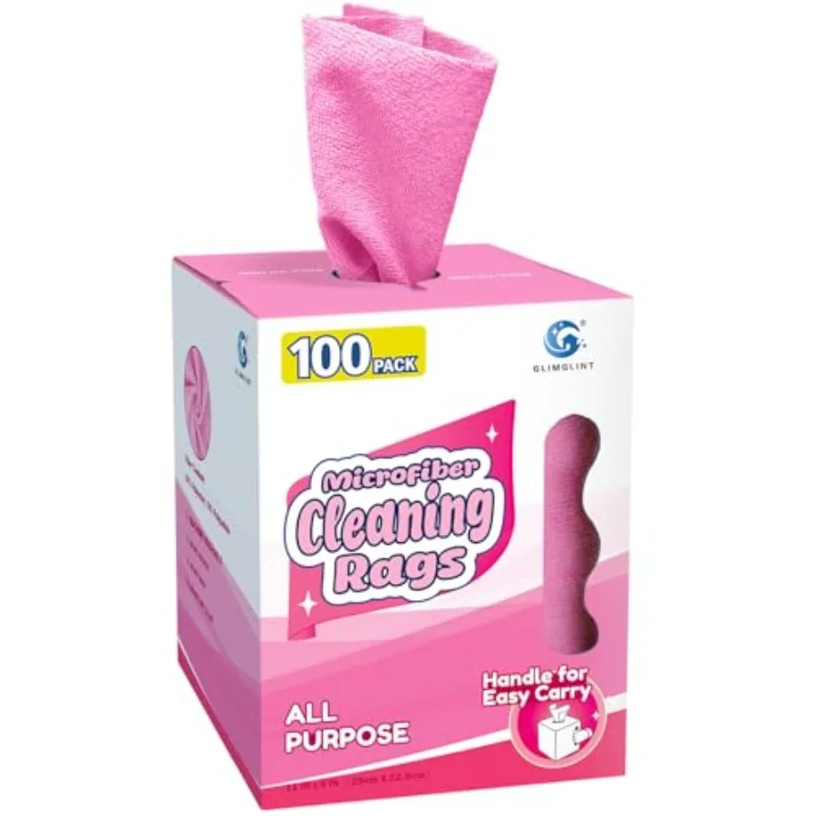 Pink Microfiber Cleaning Cloth, 100 Pack Cleaning Rags, Lint-Free, Ultra Absorbent Reusable Paper Towels for Home, Kitchen, Car
Pink Microfiber Cleaning Cloth, 100 Pack Cleaning Rags, Lint-Free, Ultra Absorbent Reusable Paper Towels for Home, Kitchen, Car