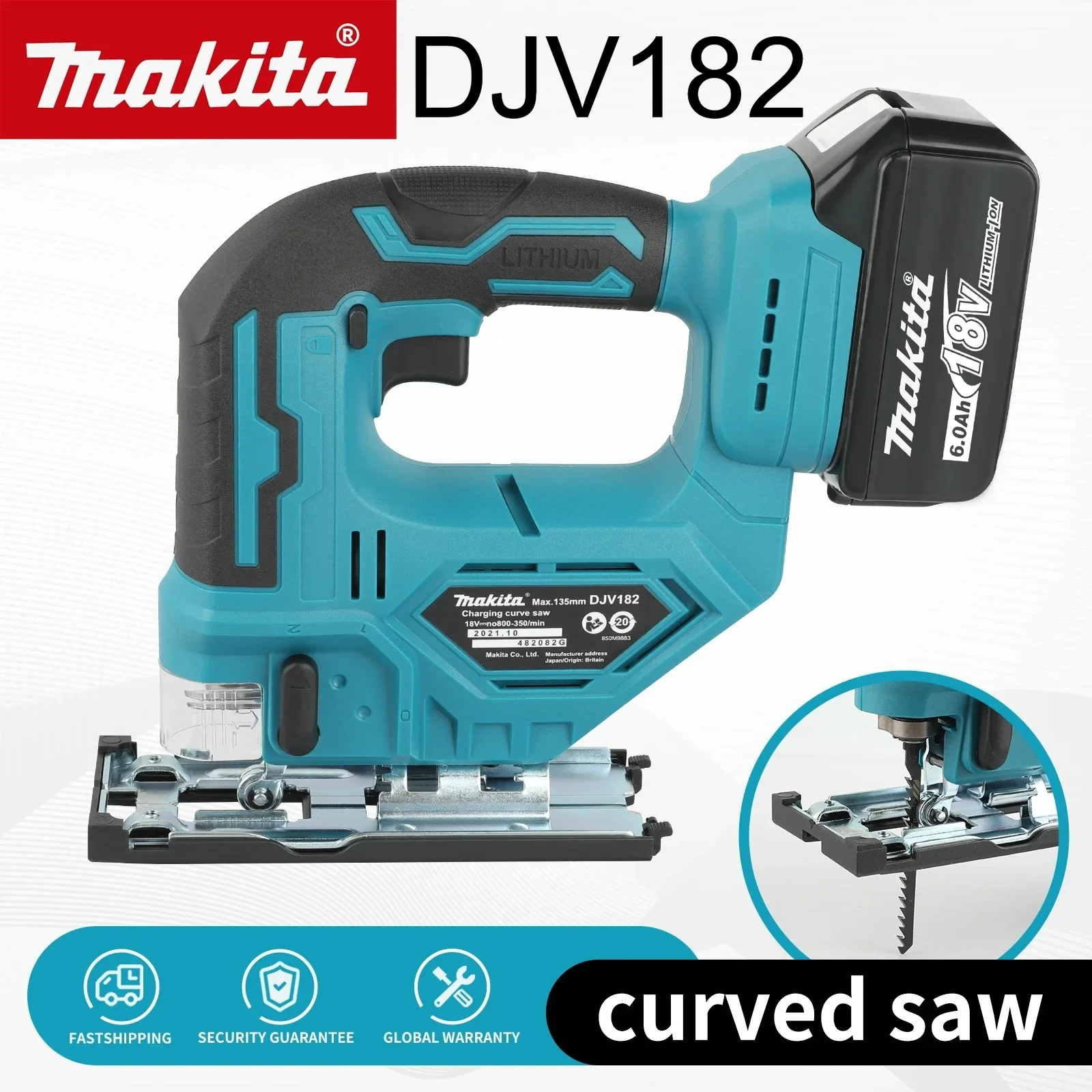 Аккумуляторная бесщеточная электрическая сабельная пила Makita DJV182, многофункциональная, для резки дерева и проволоки
Аккумуляторная бесщеточная электрическая сабельная пила Makita DJV182, многофункциональная, для резки дерева и проволоки
