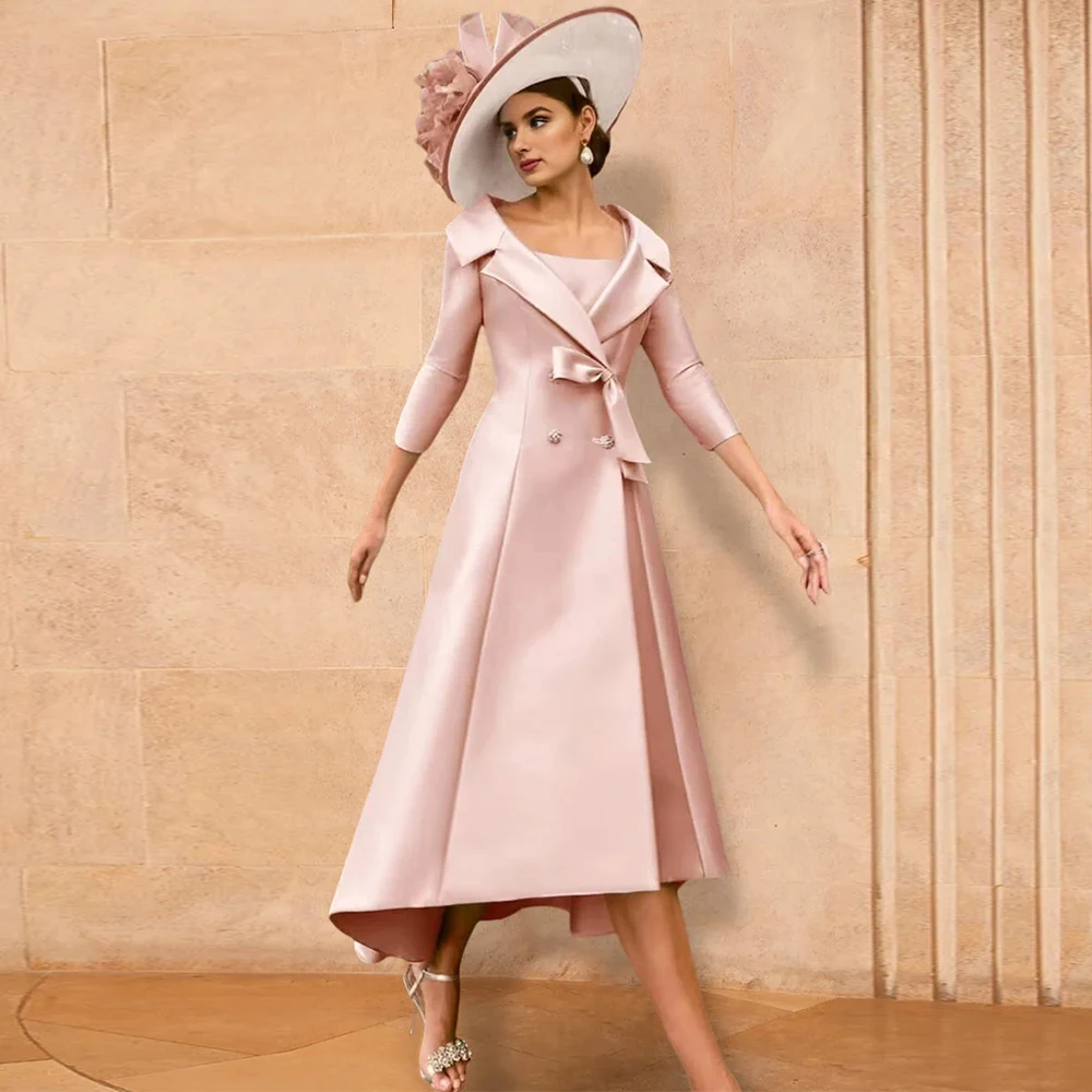 Pink Groom's Mother Dresses Satin A-line Cocktail Dress Square Neck Buttons Cap Sleeve Hi-Lo Bespoke Occasion Gown 2025
Pink Groom's Mother Dresses Satin A-line Cocktail Dress Square Neck Buttons Cap Sleeve Hi-Lo Bespoke Occasion Gown 2025