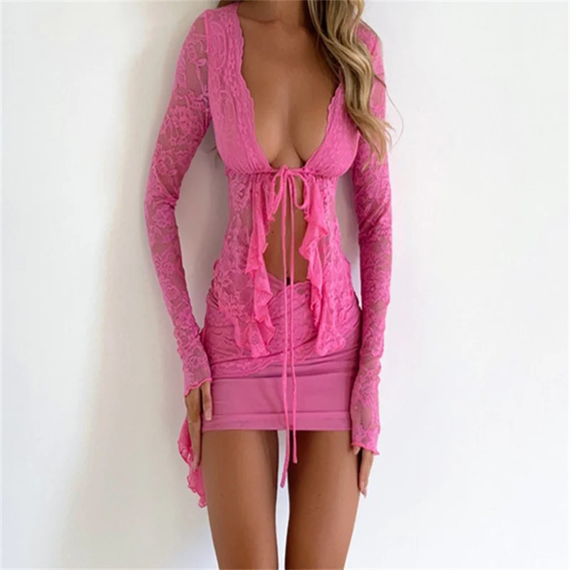 Women Skirt 2PCS Outfit Set Sexy Y2k Fairy Slim Sleeveless V Neck Top Mini Skirt Matching Set Club Night Clubwear Lace Dress Set
Women Skirt 2PCS Outfit Set Sexy Y2k Fairy Slim Sleeveless V Neck Top Mini Skirt Matching Set Club Night Clubwear Lace Dress Set