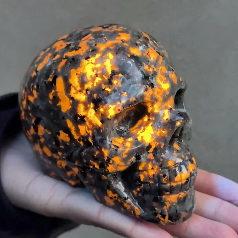 Natural Yooperlite Skull Figurine UV Reactive Glowing Fluorescent Crystal Skull Mineral Home Decorative Crystal Gifts
Natural Yooperlite Skull Figurine UV Reactive Glowing Fluorescent Crystal Skull Mineral Home Decorative Crystal Gifts