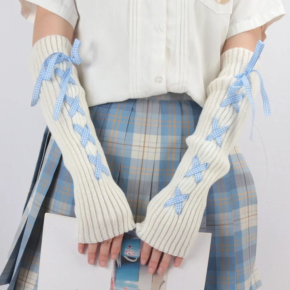 2024 Women Autumn Winter Knit Arm Sleeves Japanese White Goth Kawaii Lolita Fingerless Gloves Leg Warmers Harajuku Stockings
2024 Women Autumn Winter Knit Arm Sleeves Japanese White Goth Kawaii Lolita Fingerless Gloves Leg Warmers Harajuku Stockings