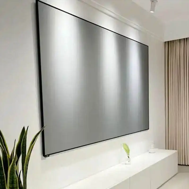 120'' High Quality Perforated Metal Acoustic Projector Screen Fixed Frame Home Theater Projection Screen for Standard Projector
120'' High Quality Perforated Metal Acoustic Projector Screen Fixed Frame Home Theater Projection Screen for Standard Projector