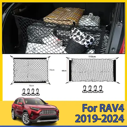 Red para maletero de coche para Toyota RAV4 XA50 2019-2024 2020 2021 2022, bolsa de malla de nailon para maletero, almacenamiento de carga trasera, accesorios para coche