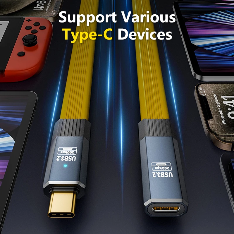 USB C Extension Cable Male To Female Type C USB3.2 20Gbps 8K@60HZ Video Cord 100W Fast Charging For Huawei Xiaomi
USB C Extension Cable Male To Female Type C USB3.2 20Gbps 8K@60HZ Video Cord 100W Fast Charging For Huawei Xiaomi