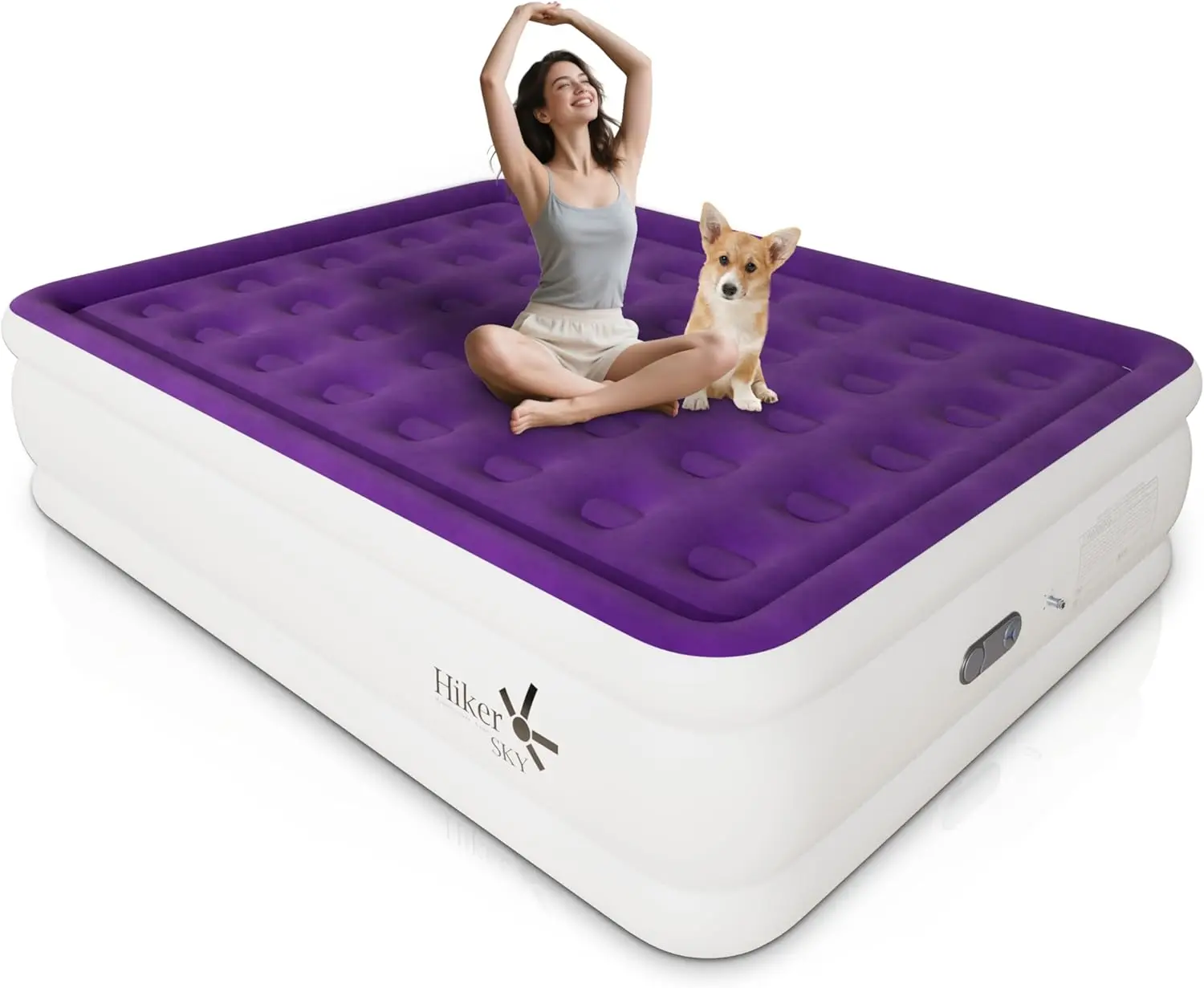 Full Air Mattress with Built-in Pump, Inflatable Bed 3-Min Quick Inflate, 18" Purple, 600 lbs Capacity
Full Air Mattress with Built-in Pump, Inflatable Bed 3-Min Quick Inflate, 18" Purple, 600 lbs Capacity