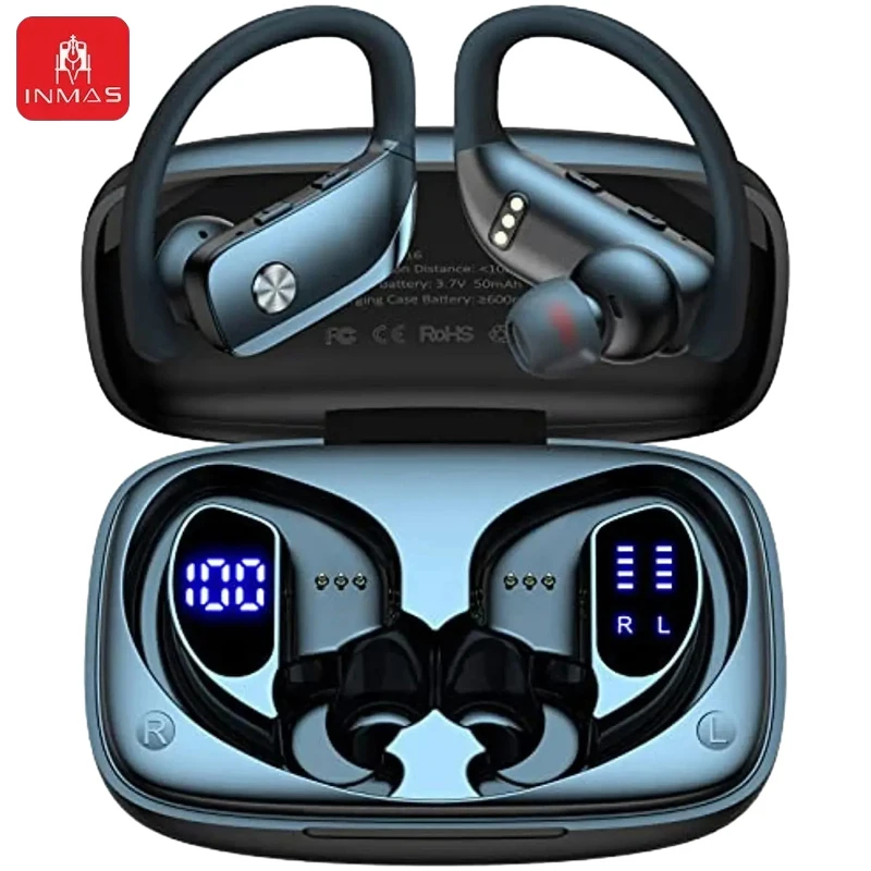 INMAS Wireless Headset T16 Bluetooth EarHook Handsfree Headphones LED Digital Display Earphones Waterproof Sports Gaming Earbuds
INMAS Wireless Headset T16 Bluetooth EarHook Handsfree Headphones LED Digital Display Earphones Waterproof Sports Gaming Earbuds