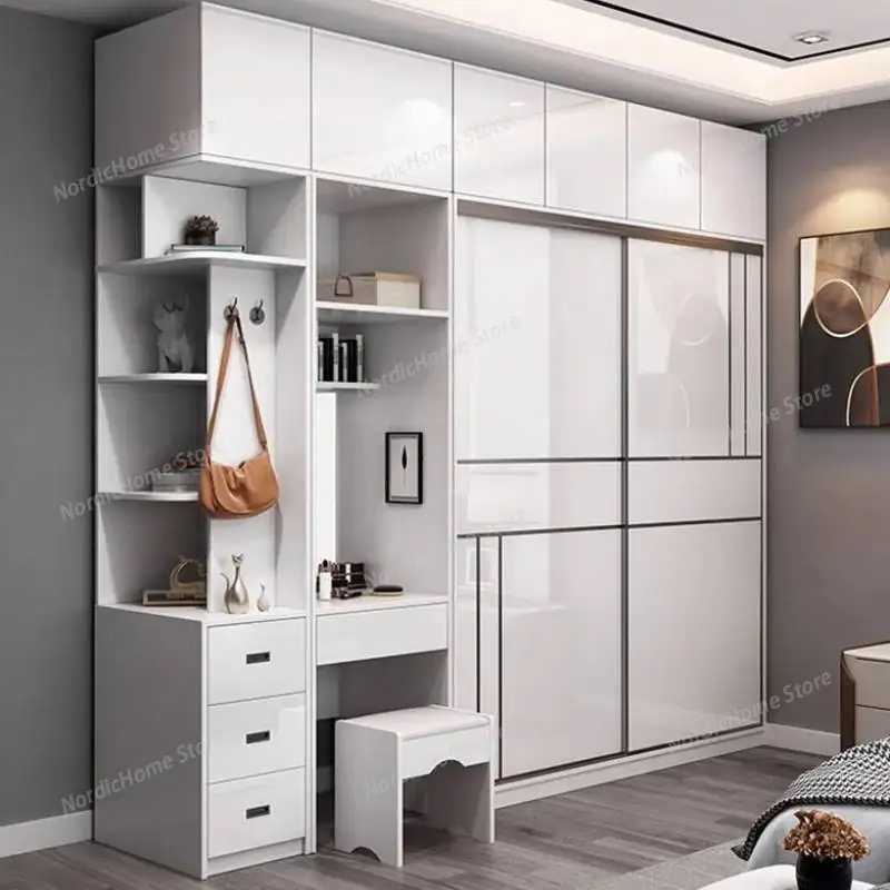 Wooden White Luxury Wardrobe New Modern Dressing Table Sliding Doors Wardrobe Storage Drawers Rangement Chambre Home Furniture
Wooden White Luxury Wardrobe New Modern Dressing Table Sliding Doors Wardrobe Storage Drawers Rangement Chambre Home Furniture