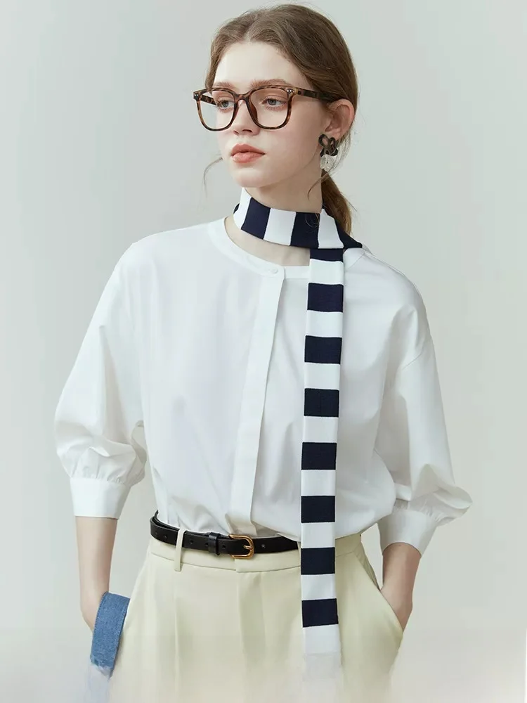 Elegant round Neck Oversized Shirt Women's Fashionable Korean Style Seven Sleeve Loose Top Comfortable Polyester Fiber
Elegant round Neck Oversized Shirt Women's Fashionable Korean Style Seven Sleeve Loose Top Comfortable Polyester Fiber