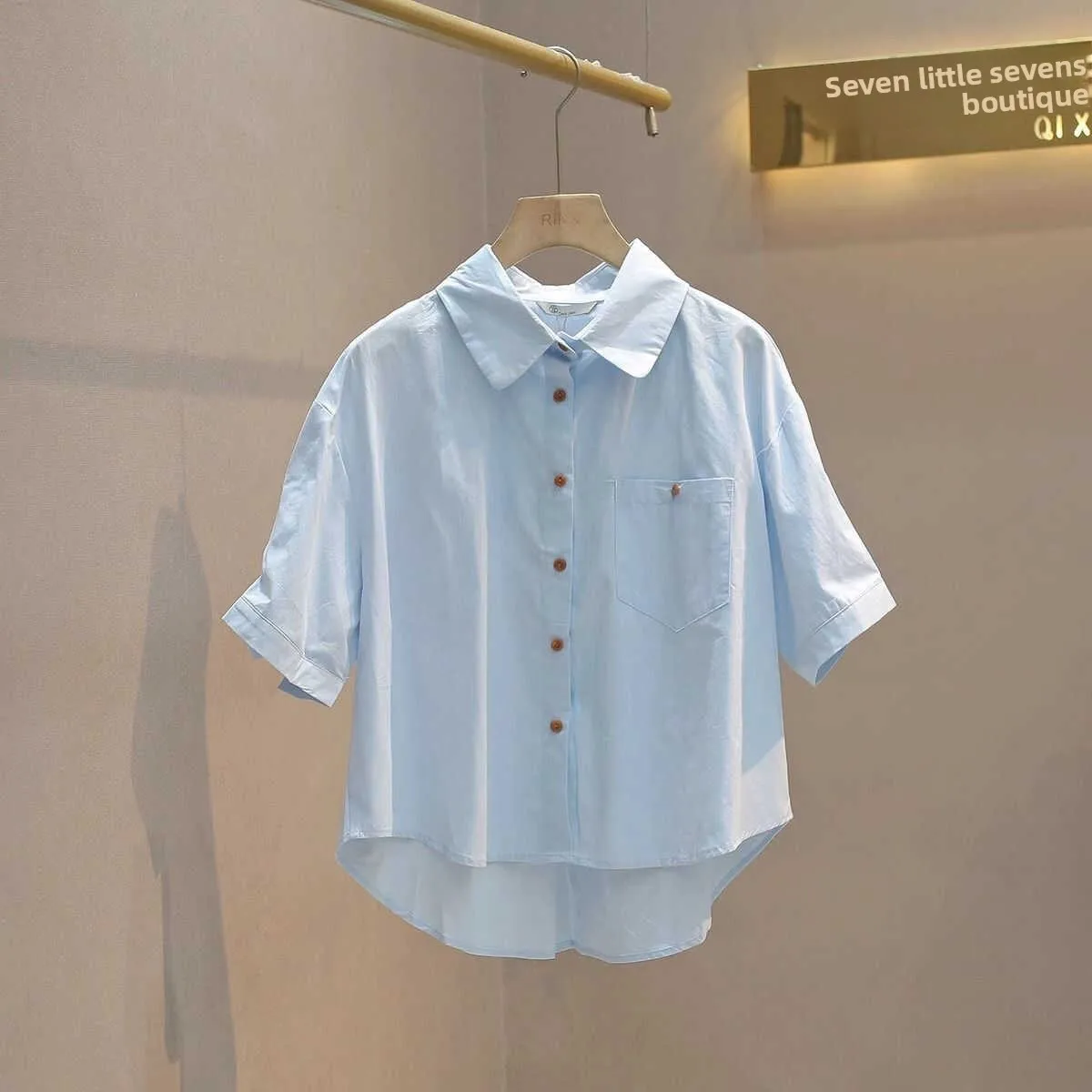Slim Fit Pure Cotton Short Sleeve Shirt Women's Fashionable Versatile Casual Top Quality Summer New Style Small Size T-Shirt
Slim Fit Pure Cotton Short Sleeve Shirt Women's Fashionable Versatile Casual Top Quality Summer New Style Small Size T-Shirt