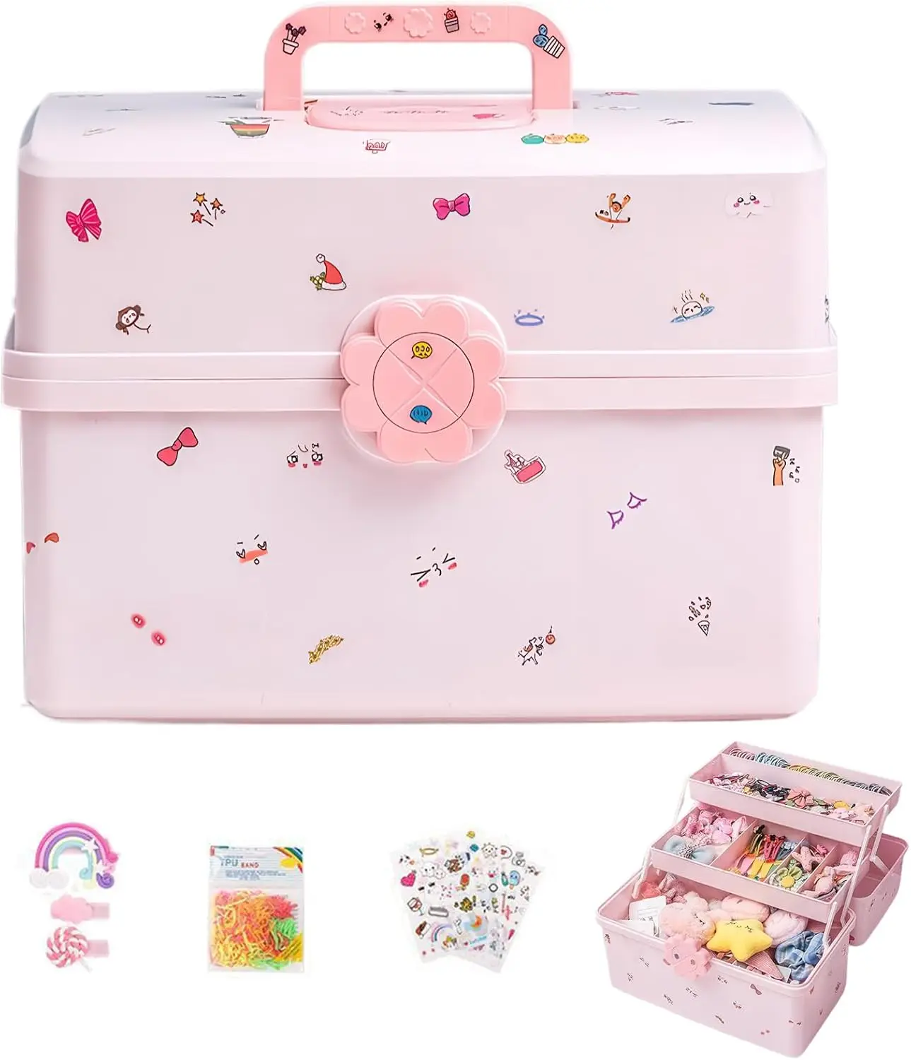 Hair Accessories Organize Portable 3-Layer Plastic Craft Storage Organizer with Handle Multipurpose Plastic Storage Box
Hair Accessories Organize Portable 3-Layer Plastic Craft Storage Organizer with Handle Multipurpose Plastic Storage Box